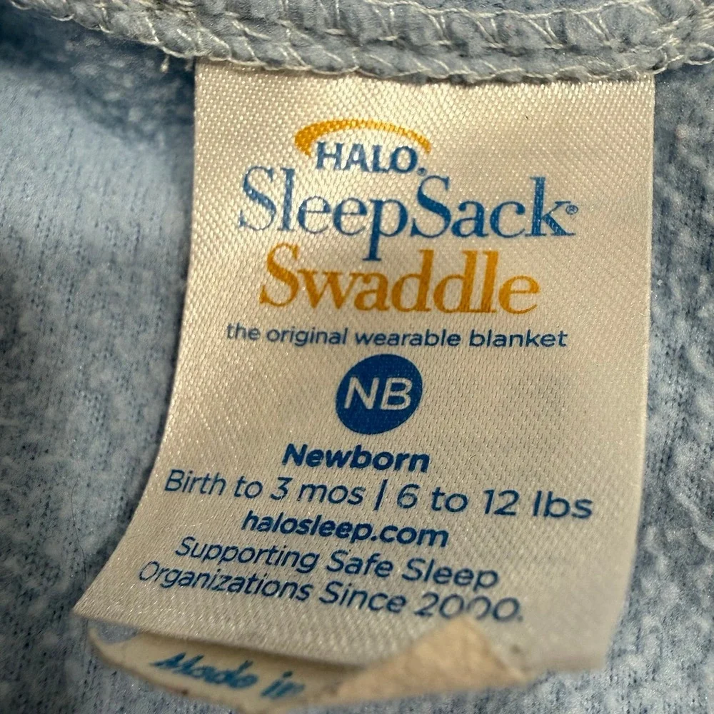 Halo wearable sleep sack swaddle blue fleece NEWBORN